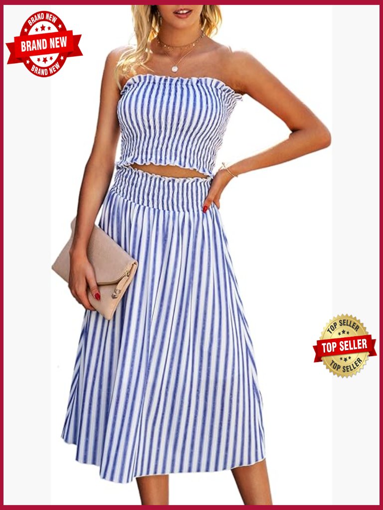 Floral Crop Top Maxi Skirt Set 2 Piece Outfit Dress